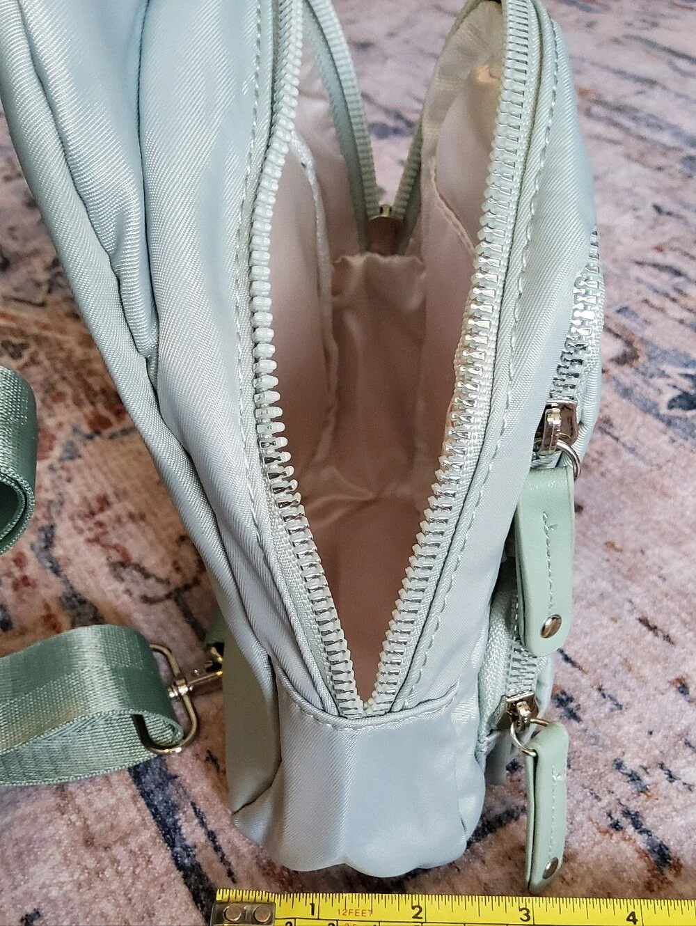 Mint Green Chest Crossbody Backpack Heart Love By CHARO Mini Backpack